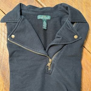 Lauren Jeans Company black sweatshirt dress with zipper, Size M